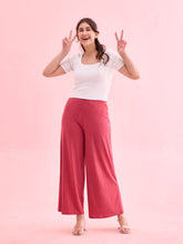 Load image into Gallery viewer, Go Colors Rusty Pink Viscose Knit Palazzo
