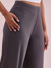 Load image into Gallery viewer, Go Colors Silver Grey Drop Needle Fabric Rib Palazzo
