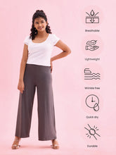 Load image into Gallery viewer, Go Colors Silver Grey Viscose Knit Palazzo
