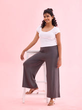 Load image into Gallery viewer, Go Colors Silver Grey Viscose Knit Palazzo
