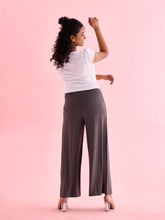 Load image into Gallery viewer, Go Colors Silver Grey Viscose Knit Palazzo
