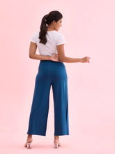 Load image into Gallery viewer, Go Colors Turquoise Blue Viscose Knit Palazzo
