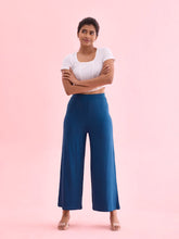 Load image into Gallery viewer, Go Colors Turquoise Blue Viscose Knit Palazzo
