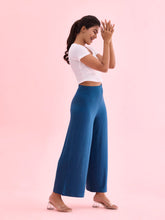 Load image into Gallery viewer, Go Colors Turquoise Blue Viscose Knit Palazzo
