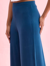 Load image into Gallery viewer, Go Colors Turquoise Blue Viscose Knit Palazzo
