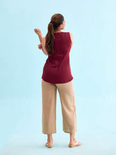Load image into Gallery viewer, Go Colors Beige Viscose Blend Linen Palazzos
