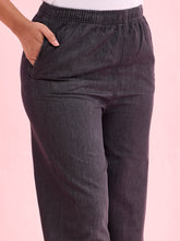 Load image into Gallery viewer, Go Colors Black Woven Lyocell Denim Palazzos
