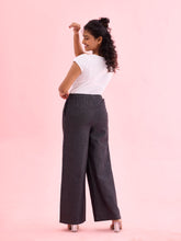 Load image into Gallery viewer, Go Colors Black Woven Lyocell Denim Palazzos
