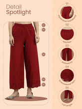 Load image into Gallery viewer, Go Colors Light Maroon 100% Cotton Hakoba Wide Pant

