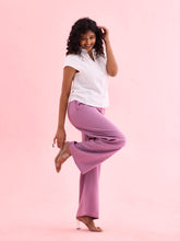 Load image into Gallery viewer, Go Colors Lilac Viscose Blend Linen Palazzos
