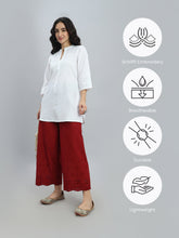 Load image into Gallery viewer, Go Colors Light Maroon 100% Cotton Hakoba Wide Pant
