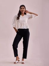 Load image into Gallery viewer, Go Colors Black Woven Viscose Casual Pants
