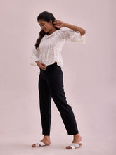 Load image into Gallery viewer, Go Colors Black Woven Viscose Casual Pants
