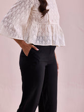 Load image into Gallery viewer, Go Colors Black Woven Viscose Casual Pants
