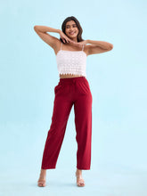 Load image into Gallery viewer, Go Colors Bright Red Woven Viscose Casual Pants
