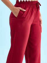 Load image into Gallery viewer, Go Colors Bright Red Woven Viscose Casual Pants
