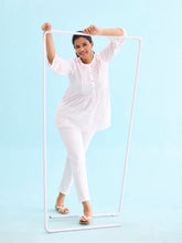 Load image into Gallery viewer, Go Colors Cream Drop Needle Fabric Casual Rib Pant
