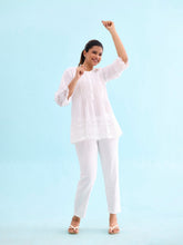Load image into Gallery viewer, Go Colors Cream Drop Needle Fabric Casual Rib Pant
