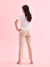 Load image into Gallery viewer, Go Colors Light Beige Woven Viscose Casual Pants
