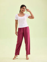 Load image into Gallery viewer, Go Colors Light Maroon Woven Viscose Casual Pants
