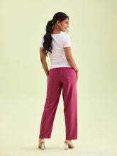 Load image into Gallery viewer, Go Colors Light Maroon Woven Viscose Casual Pants
