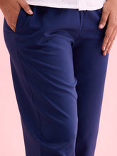 Load image into Gallery viewer, Go Colors Navy Woven Viscose Casual Pants
