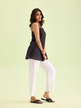 Load image into Gallery viewer, Go Colors White Woven Viscose Casual Pants
