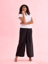 Load image into Gallery viewer, Go Colors Black Polyester Shiny Palazzo
