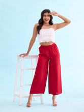 Load image into Gallery viewer, Go Colors Cherry Polyester Shiny Palazzo
