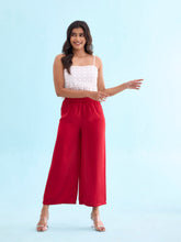 Load image into Gallery viewer, Go Colors Cherry Polyester Shiny Palazzo
