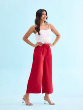 Load image into Gallery viewer, Go Colors Cherry Polyester Shiny Palazzo
