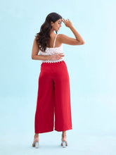 Load image into Gallery viewer, Go Colors Cherry Polyester Shiny Palazzo
