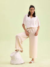 Load image into Gallery viewer, Go Colors Light Beige Polyester Shiny Palazzo
