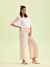 Load image into Gallery viewer, Go Colors Light Beige Polyester Shiny Palazzo

