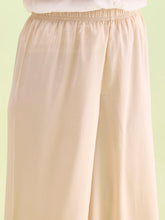 Load image into Gallery viewer, Go Colors Light Beige Polyester Shiny Palazzo
