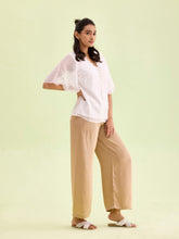 Load image into Gallery viewer, Go Colors Light Gold Polyester Shiny Palazzo
