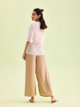 Load image into Gallery viewer, Go Colors Light Gold Polyester Shiny Palazzo
