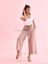 Load image into Gallery viewer, Go Colors Beige Linen Blend Culottes
