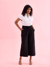 Load image into Gallery viewer, Go Colors Black Linen Blend Culottes
