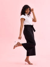 Load image into Gallery viewer, Go Colors Black Linen Blend Culottes
