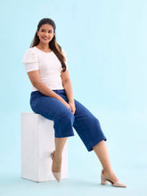 Load image into Gallery viewer, Go Colors Blue Cotton Denim Culottes

