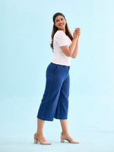Load image into Gallery viewer, Go Colors Blue Cotton Denim Culottes
