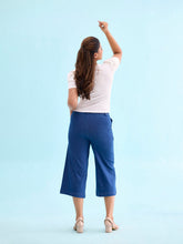 Load image into Gallery viewer, Go Colors Blue Cotton Denim Culottes
