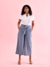 Load image into Gallery viewer, Go Colors Jeans Blue Linen Blend Culottes

