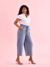 Load image into Gallery viewer, Go Colors Jeans Blue Linen Blend Culottes
