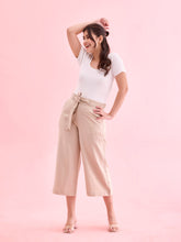 Load image into Gallery viewer, Go Colors Light Beige Linen Blend Culottes
