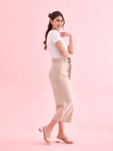 Load image into Gallery viewer, Go Colors Light Beige Linen Blend Culottes
