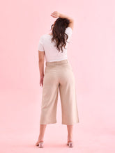 Load image into Gallery viewer, Go Colors Light Beige Linen Blend Culottes
