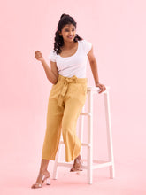 Load image into Gallery viewer, Go Colors Light Mustard Linen Blend Culottes

