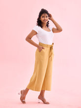 Load image into Gallery viewer, Go Colors Light Mustard Linen Blend Culottes
